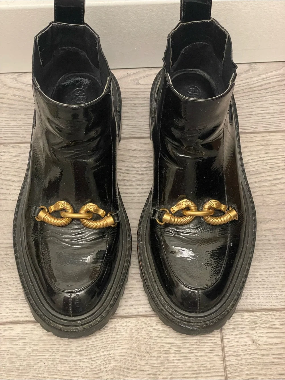 Tory Burch Jessa Patent Leather Chelsea Boots Women’s US 7.5M